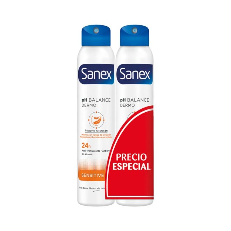 SANEX DERMO SENSITIVE deodorant spray duo 2 x 200 ml