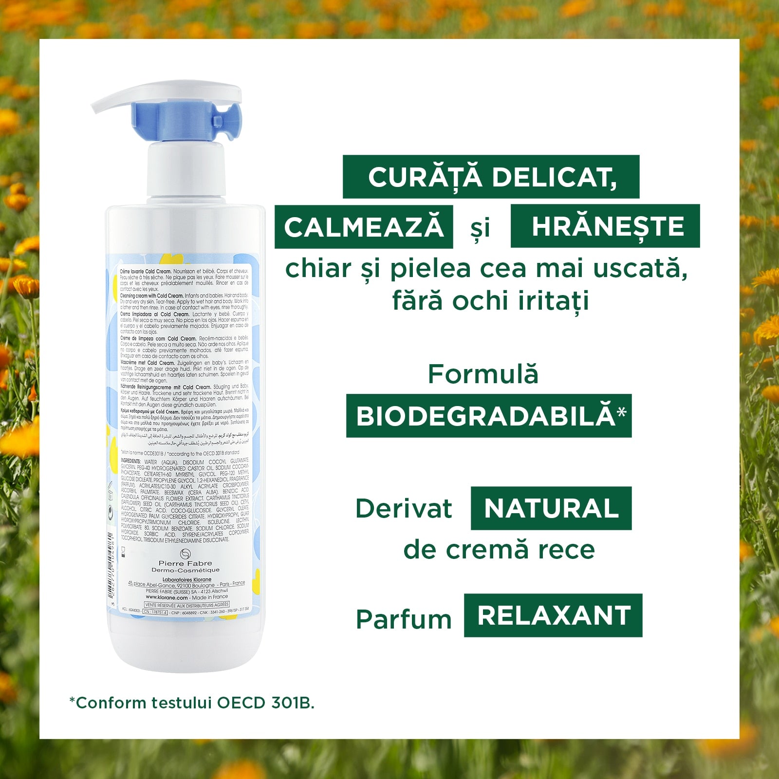 KLORANE BÉBÉ crema detergente viso e corpo 500 ml