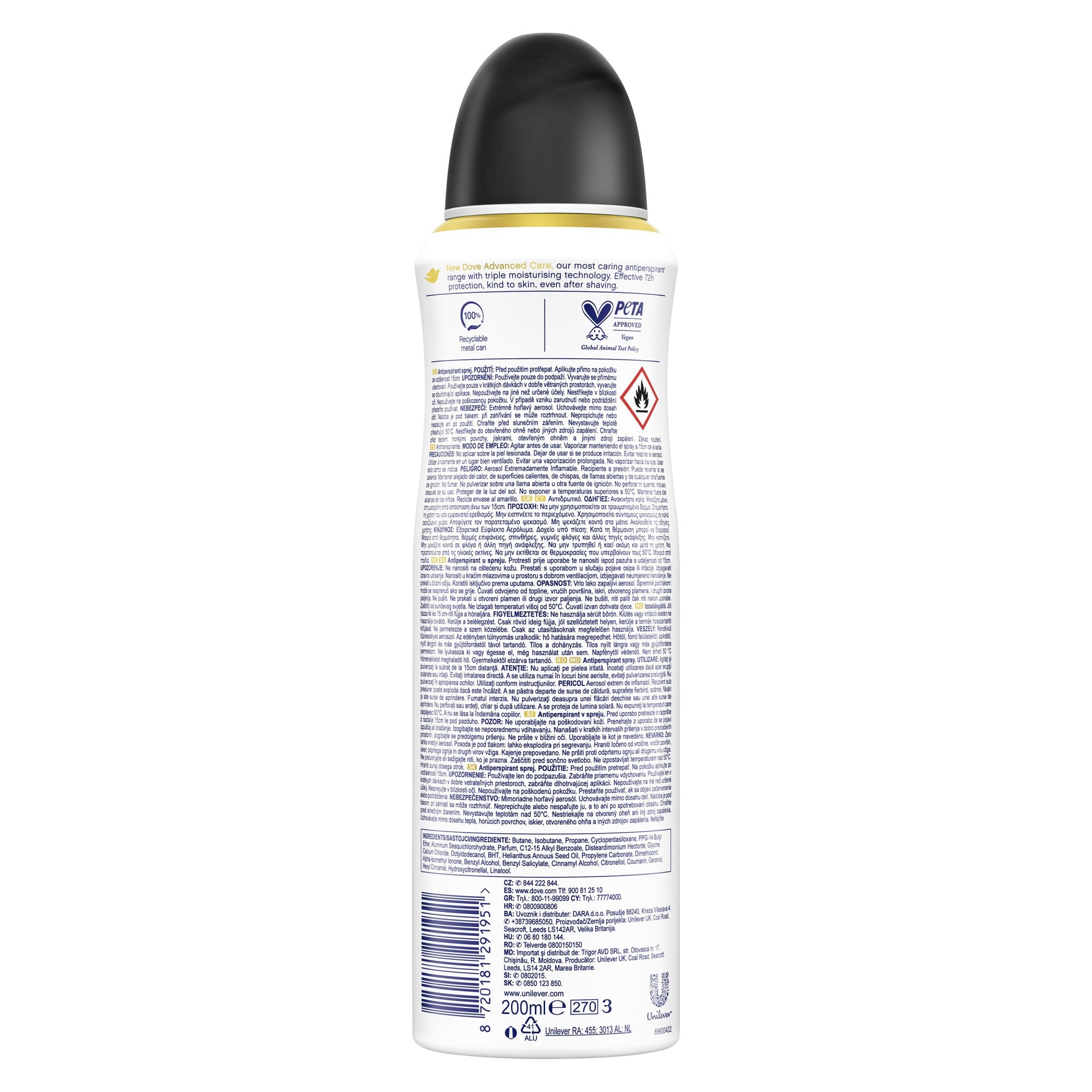 DOVE INVISIBLE DRY ADVANCED CARE deodorante spray 200 ml