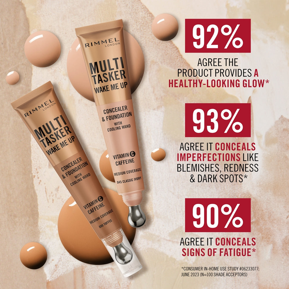 RIMMEL LONDON MULTITASKER WAKE ME UP correttore e fondotinta #Rose Honey 20 ml