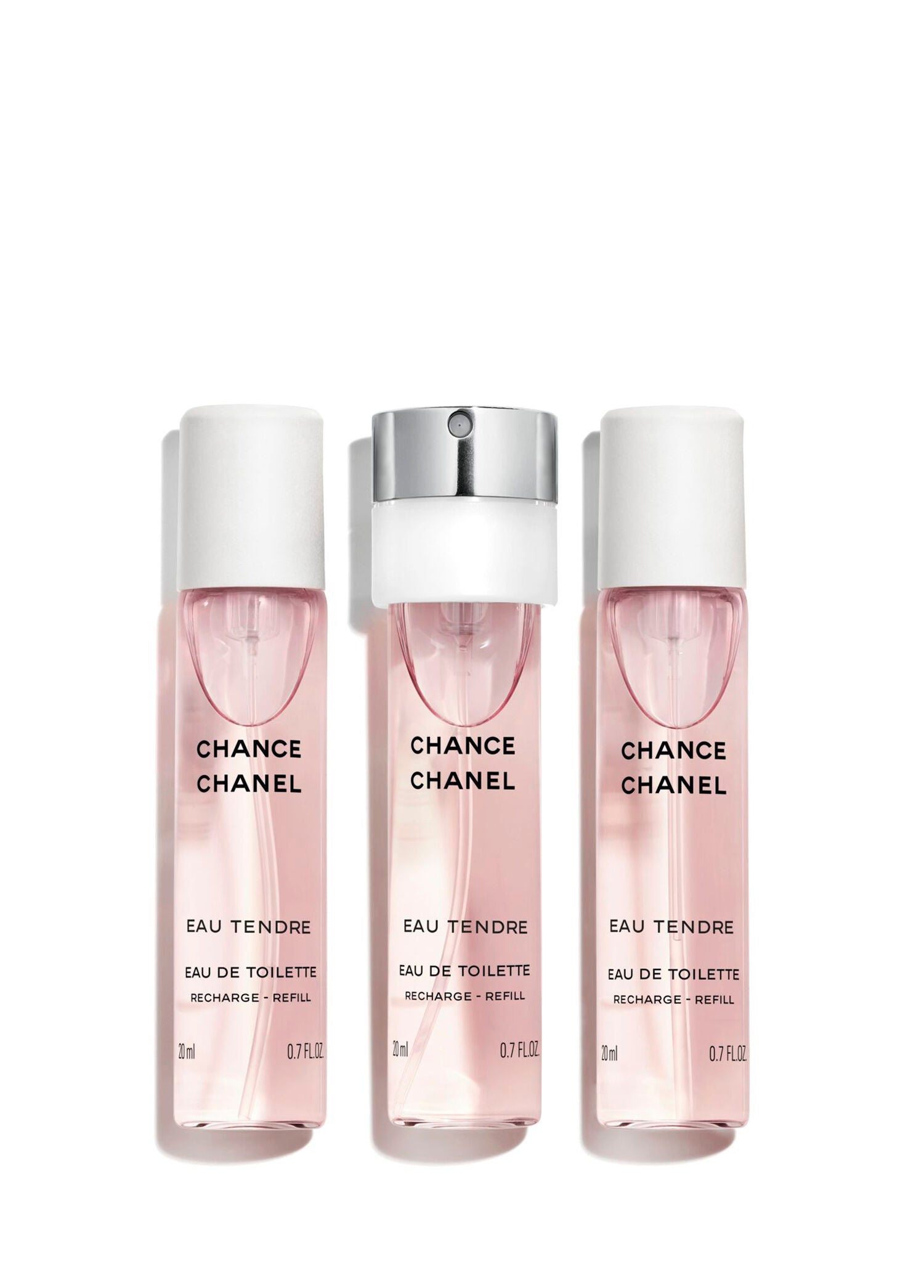 CHANEL CHANCE EAU TENDRE eau de toilette twist & spray 3 recharges 3 x 20 ml