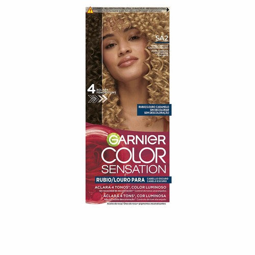 GARNIER COLOR SENSATION Teinture blonde lumineuse sans décoloration pour cheveux foncés #Louro Caramel 5 u