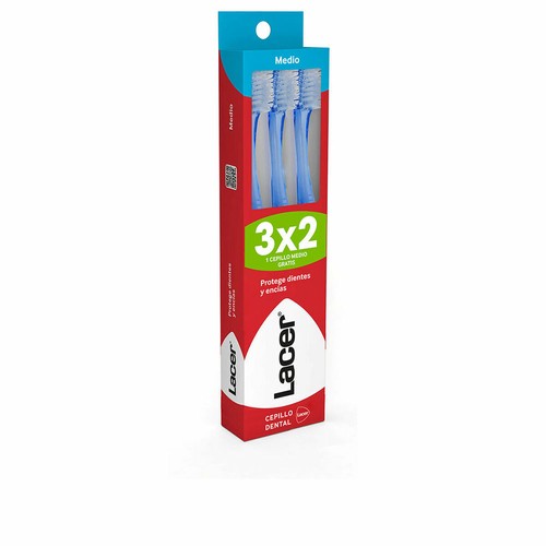 Brosse à dents LACER medium paquet de 3 unités