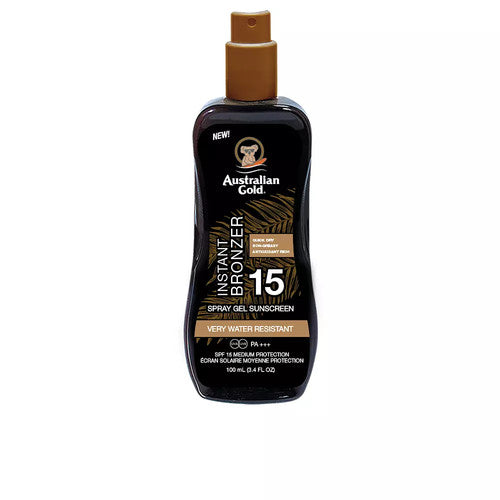 AUSTRALIAN GOLD PROTEZIONE SOLARE SPF15 spray gel con autoabbronzante istantaneo 100 ml