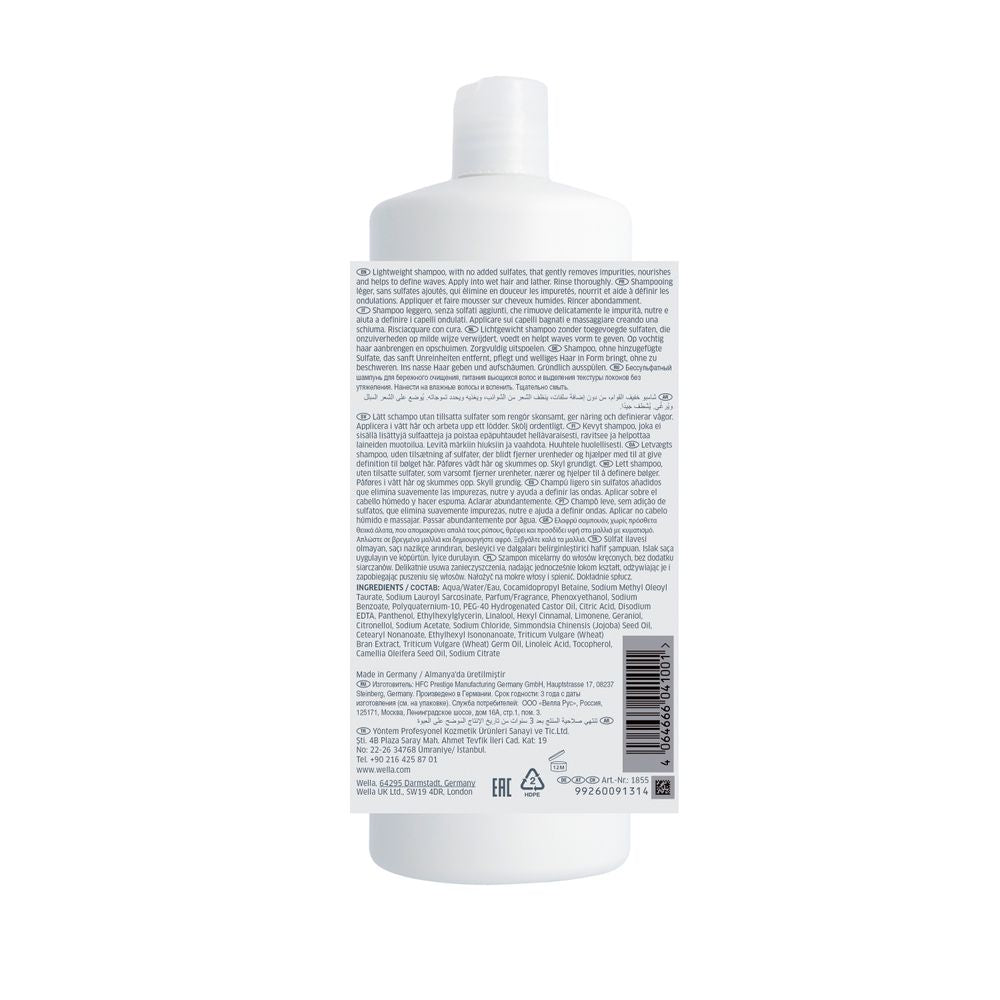 WELLA PROFESSIONALS NUTRICURLS Shampoo per Capelli Ricci e Mossi 1000 ml