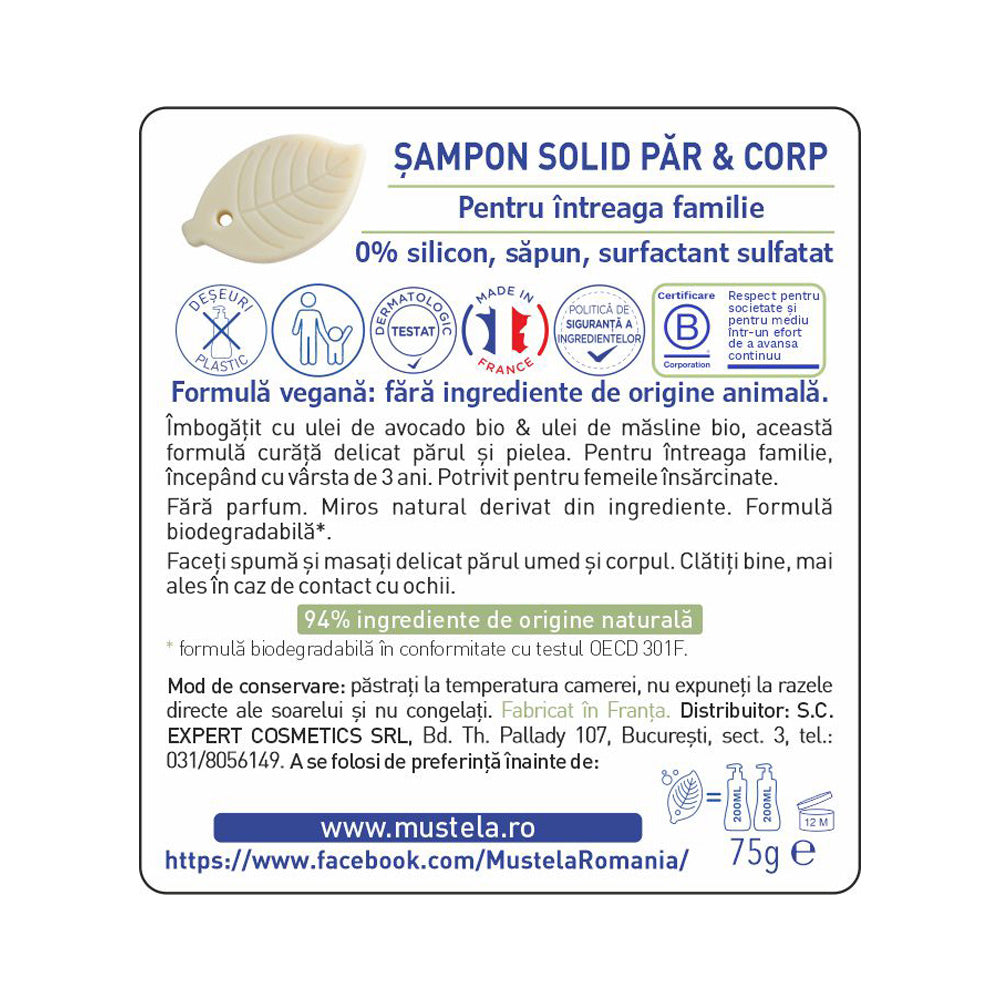 MUSTELA BIO shampoo solido 75 gr