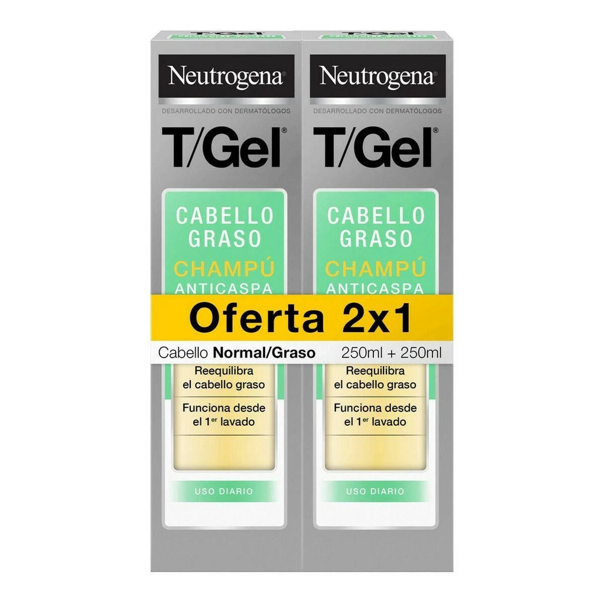 NEUTROGENA T/GEL NORMAL-OILY ANTI-DANDRUFF SHAMPOO PACK 2 x 250 ml