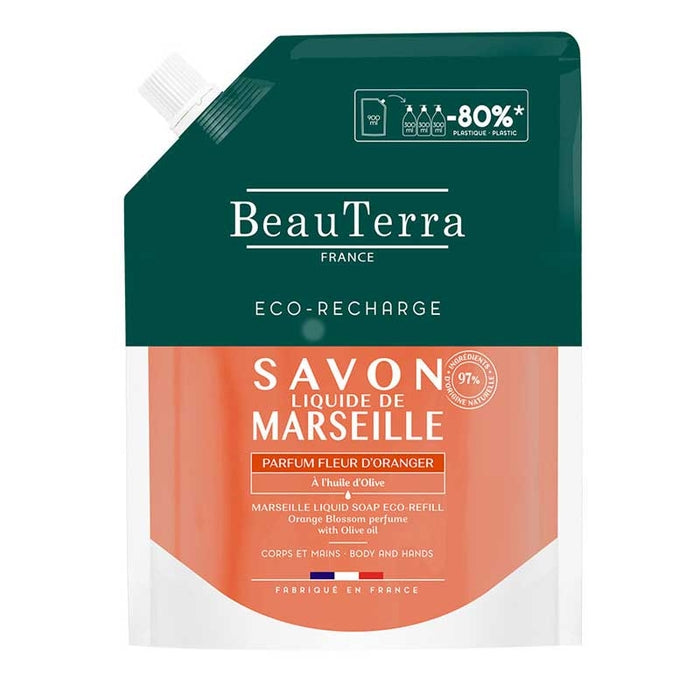 BEAUTERRA MARSEILLE orange blossom soap refill 900 ml