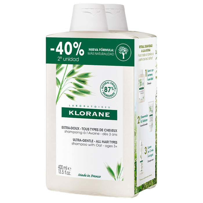 KLORANE LATTE D'AVENA shampoo extra delicato duo 2 x 400 ml