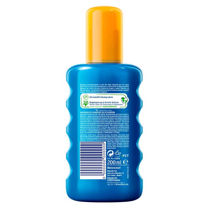 NIVEA SUN PROTÈGE&RAFRAÎCHIT spray solaire invisible FPS50 200 ml