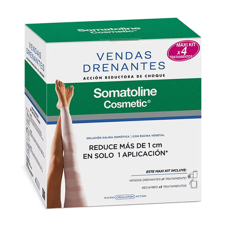 SOMATOLINE COSMETIC BENDE DRENANTI KIT COMPLETO AZIONE URTO RIDUCENTE LOTTO 4 pz