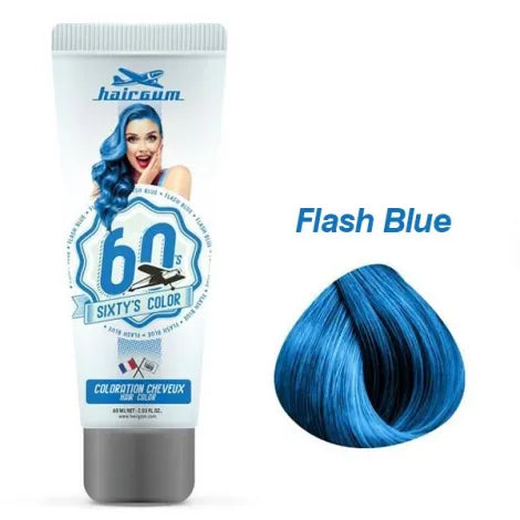 Coloration capillaire HAIRGUM SIXTY'S COLOR #flash blue