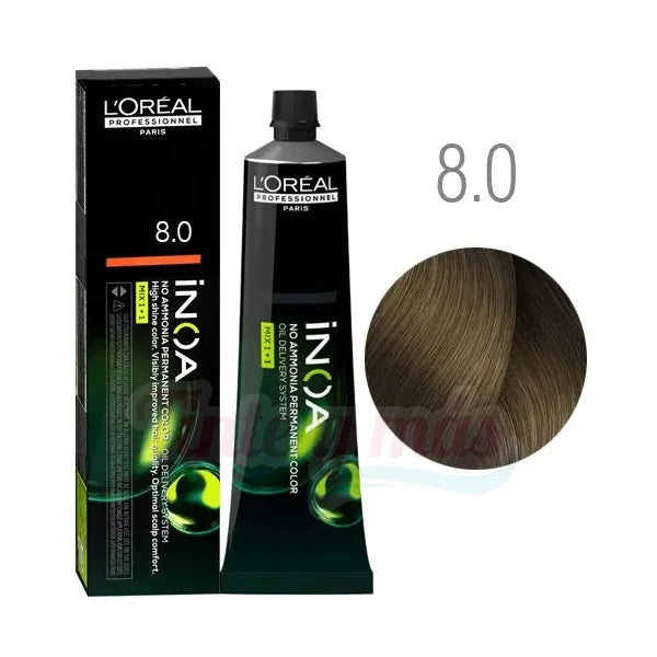 L'ORÉAL PROFESSIONNEL PARIS INOA colorazione permanente senza ammoniaca #8.0 60 gr