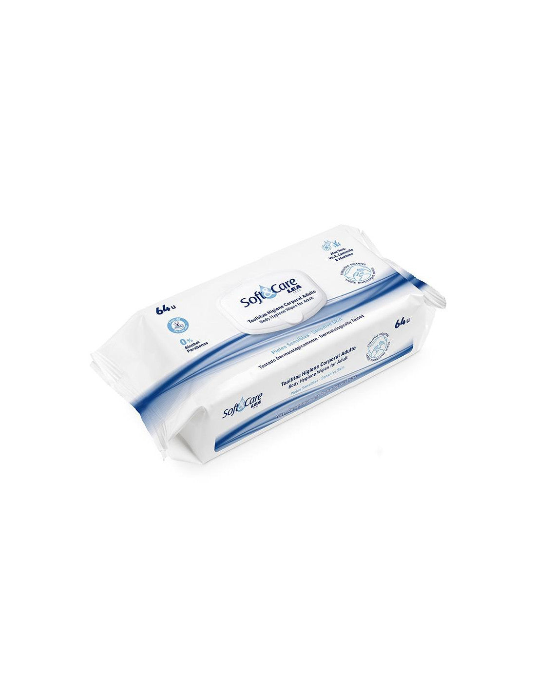 Lingettes hygiéniques pour adultes LEA SOFT & CARE 64 unités