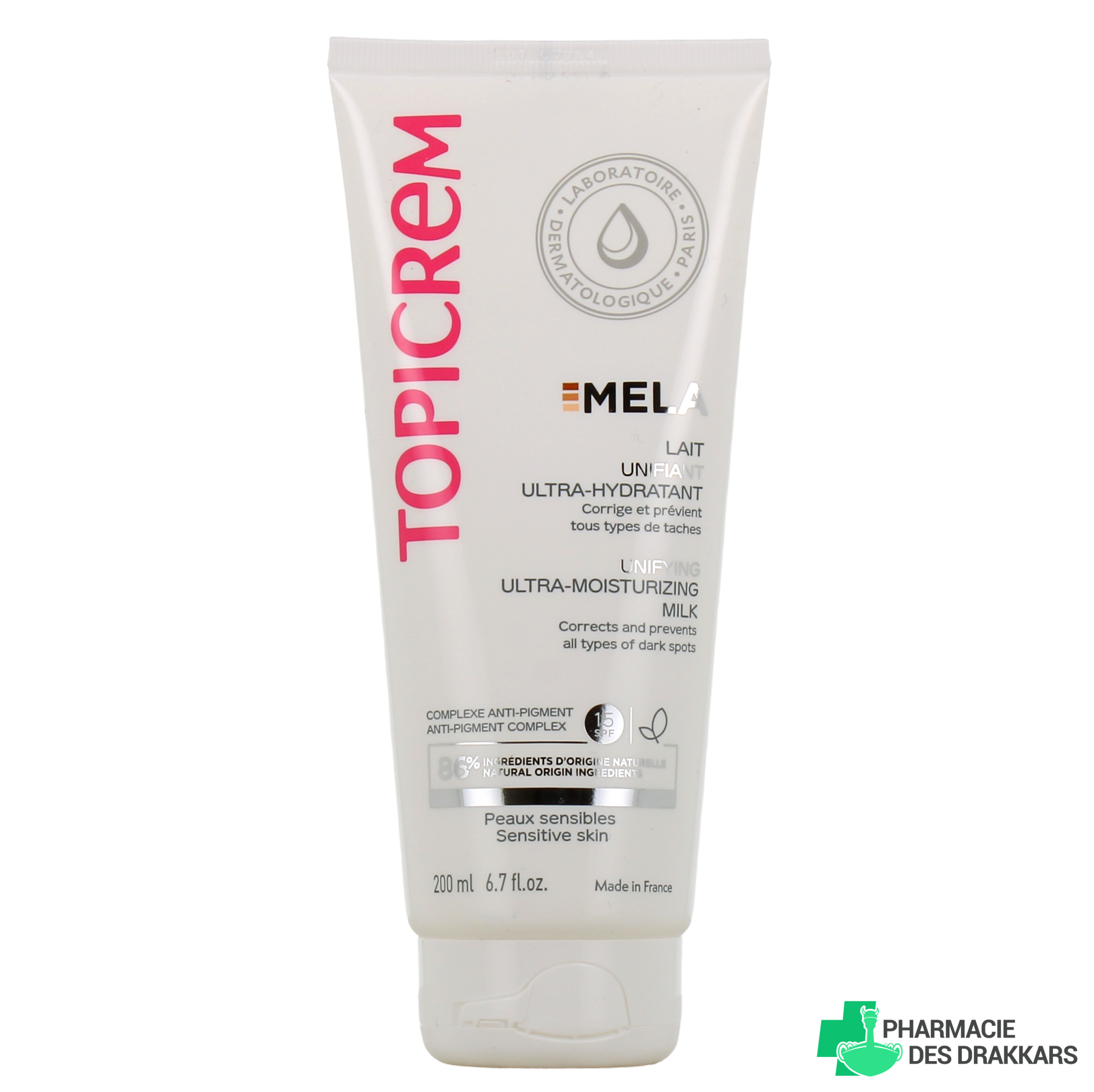 TOPICREM MELA Lait corps unifiant ultra-hydratant SPF15+ 200 ml