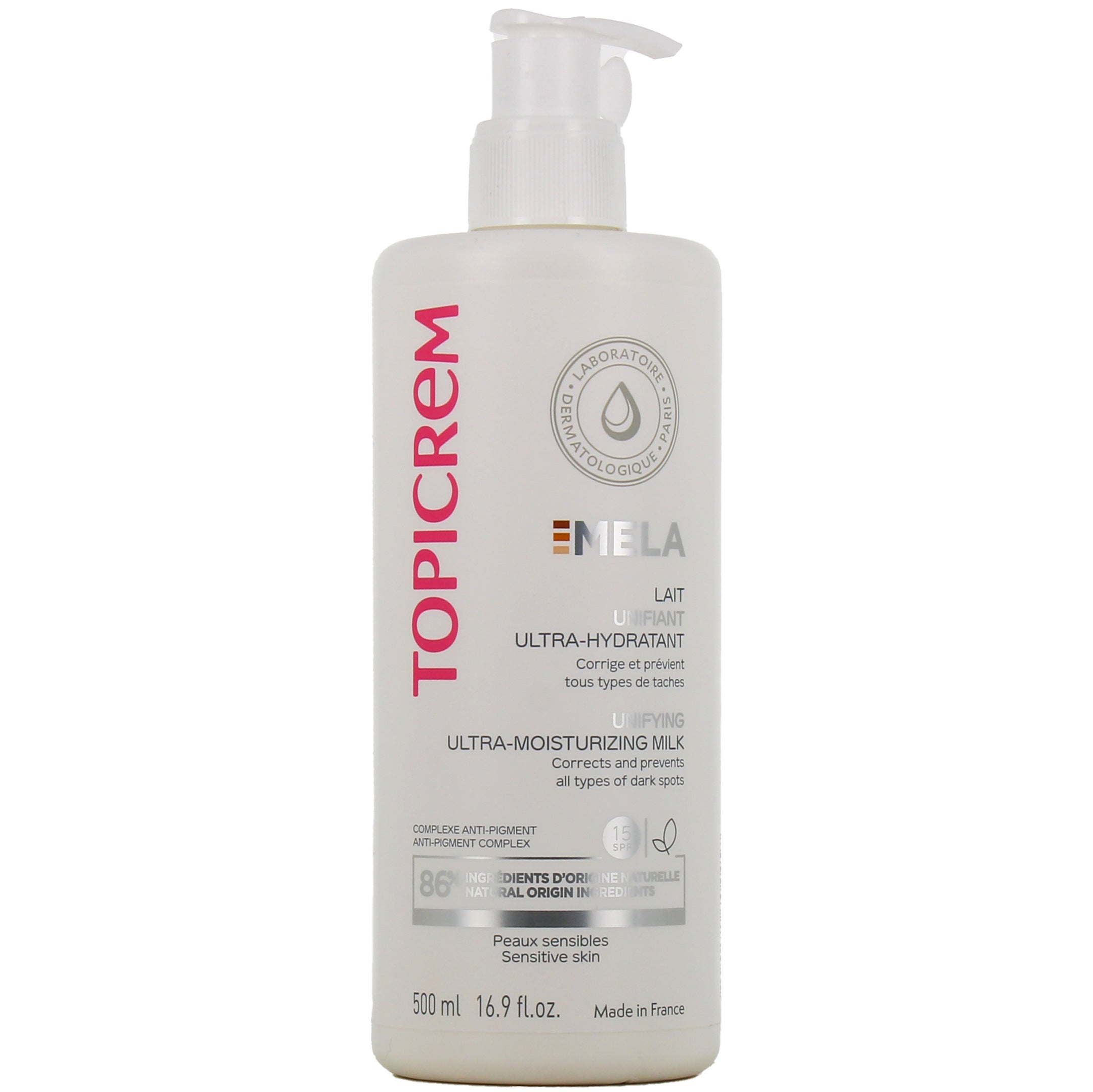 TOPICREM MELA Lait corps unifiant ultra-hydratant SPF15+ 200 ml