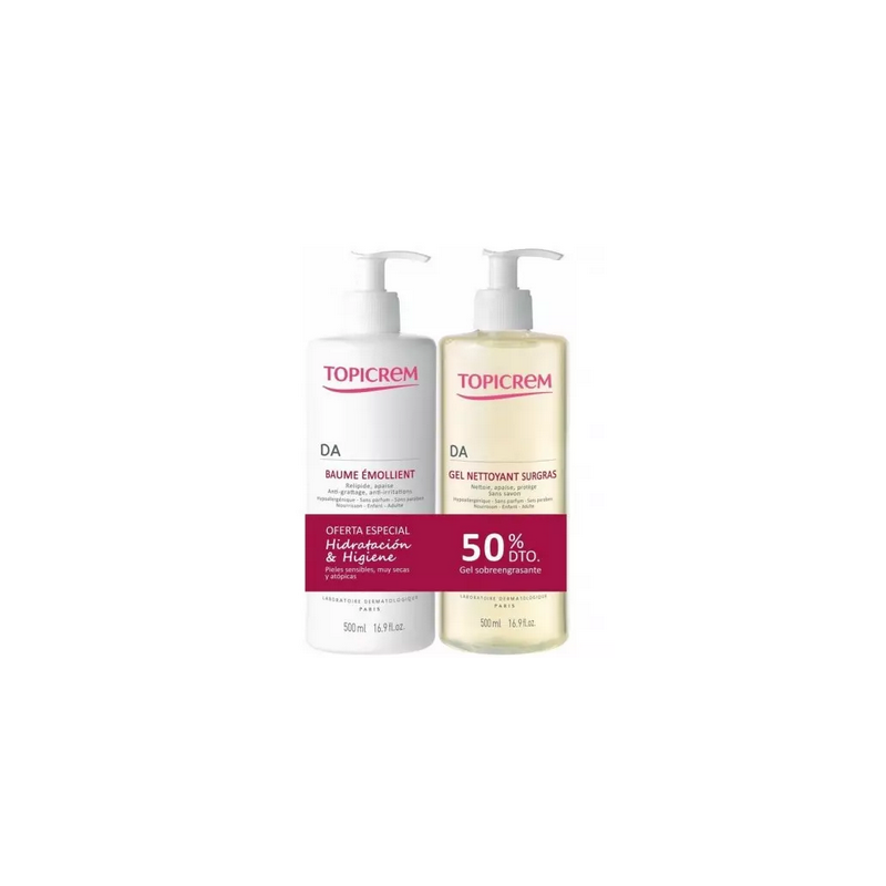 TOPICREM DA PROTECT BALSAMO EMOLLIENTE 500 ML + GEL DETERGENTE 500 ML PACK 2 pz