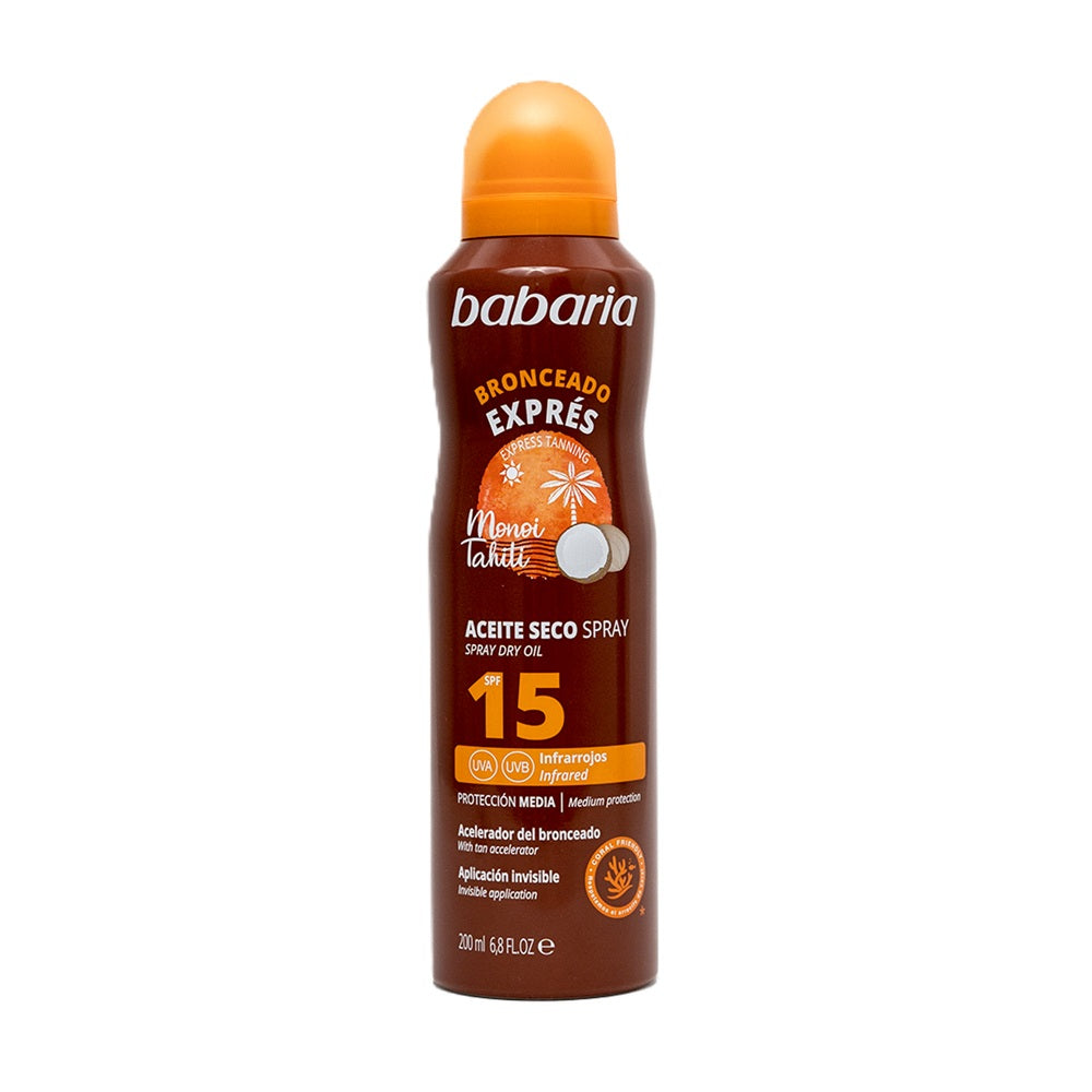 BABARIA SUN LOVERS BRONZE sunscreen oil spray SPF15 300 ml