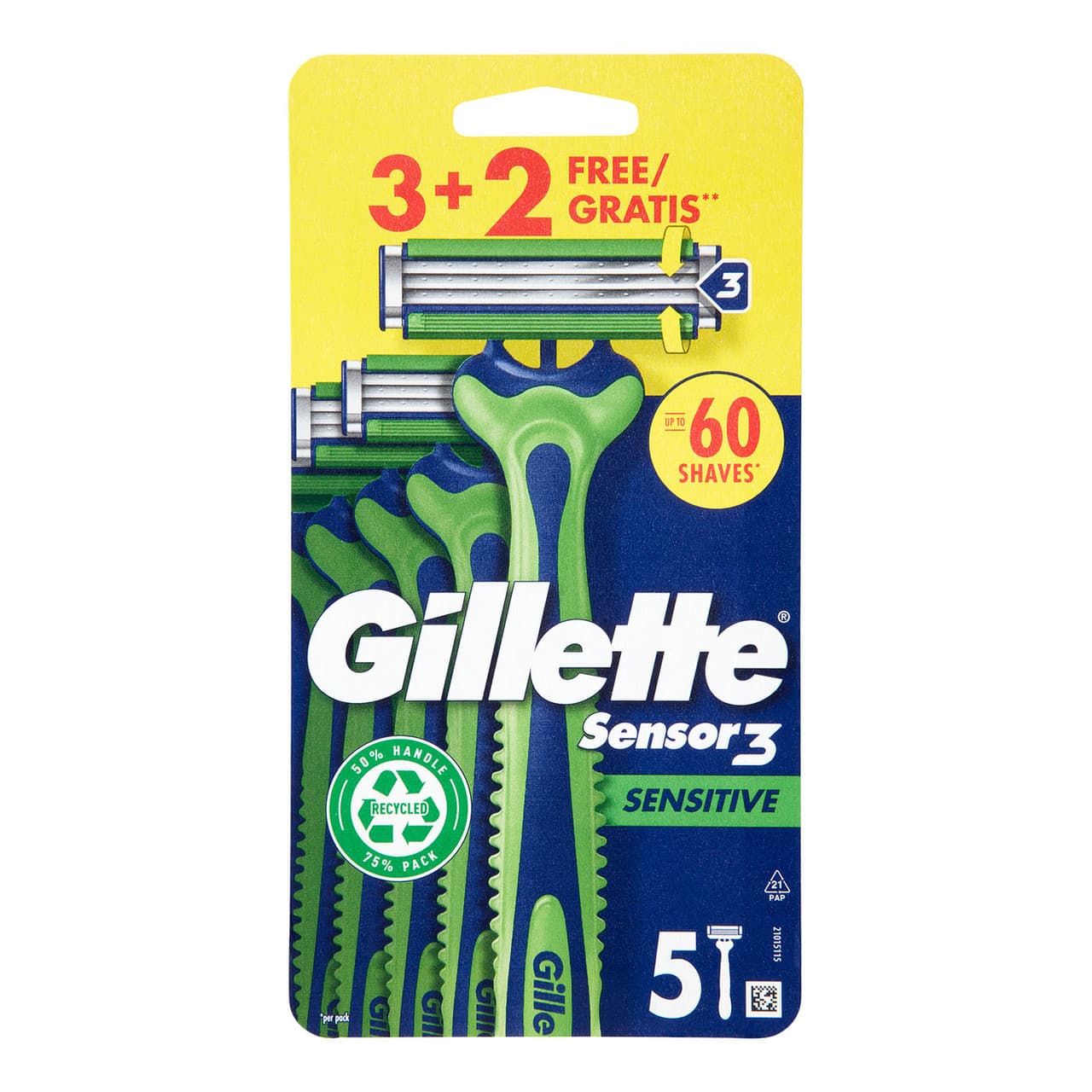 GILLETTE SENSOR3 SENSITIVE disposable razor blades 5 units
