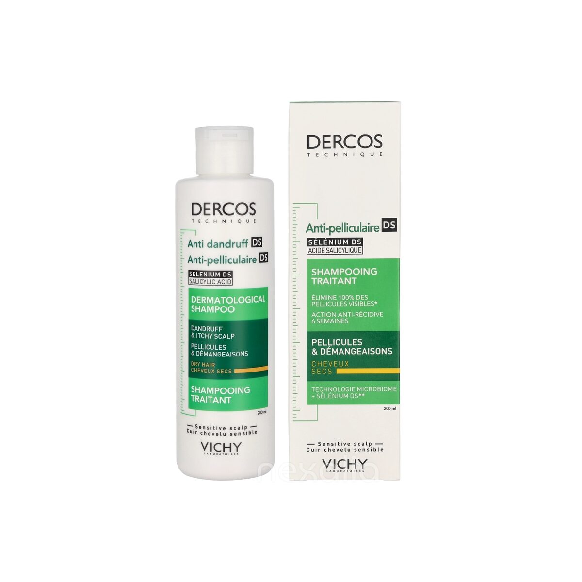 VICHY DERCOS shampooing anti-pelliculaire pour cheveux secs 200 ml