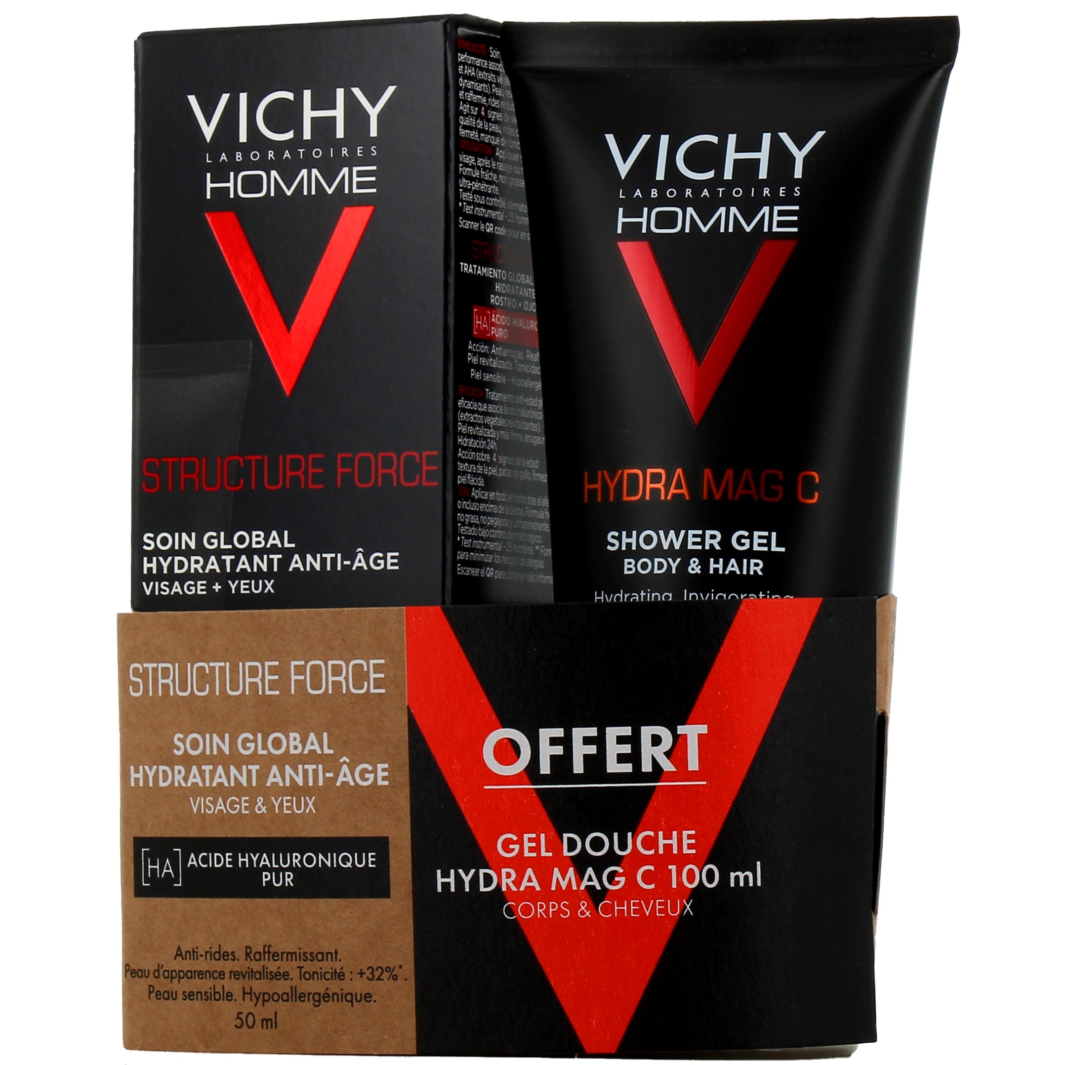 VICHY HOMME STRUCTURE FORCE soin hydratant anti-âge global 50 ml