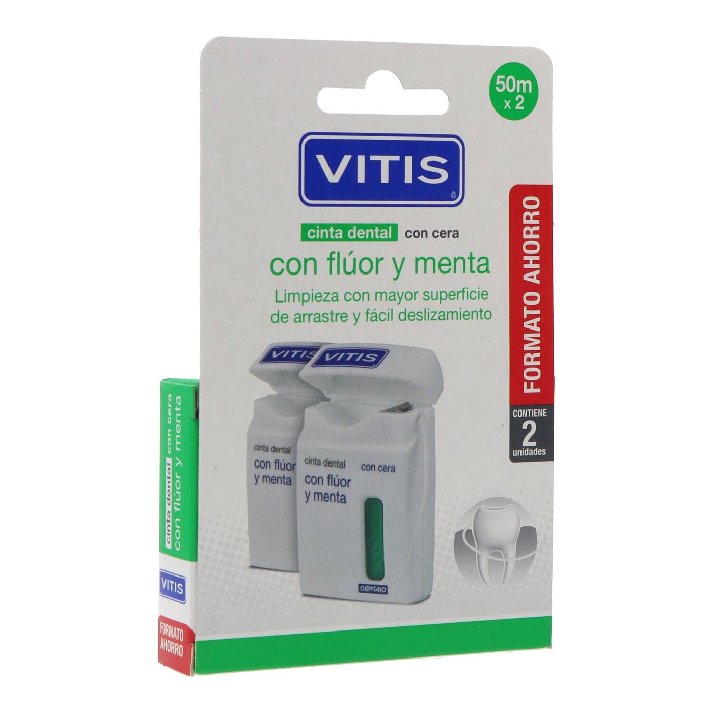 Nastro dentale VITIS con fluoro e menta duo 2 u