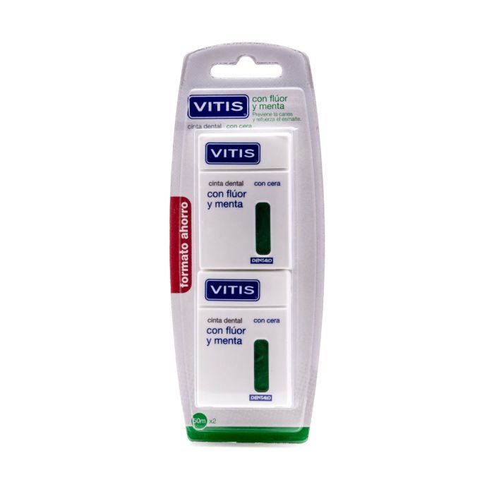 Nastro dentale VITIS con fluoro e menta duo 2 u