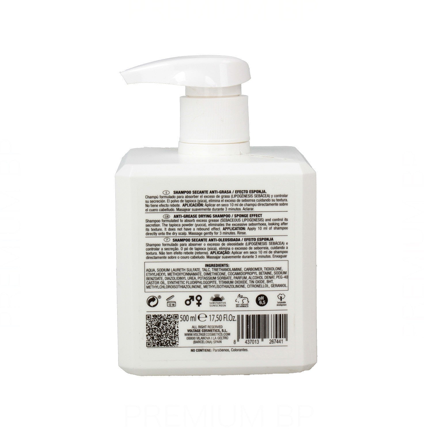VOLTAGE COSMETICS ANTI-GRASA shampoo secco 500 ml