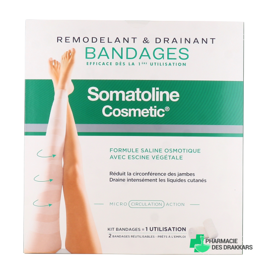 SOMATOLINE COSMETIC BANDAGES DRAINANTS KIT COMPLET action choc réductrice 1 unité