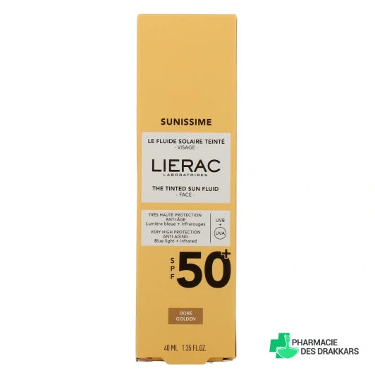 LIERAC SUNISSIME Fluide solaire teinté SPF50+ #Doré 40 ml