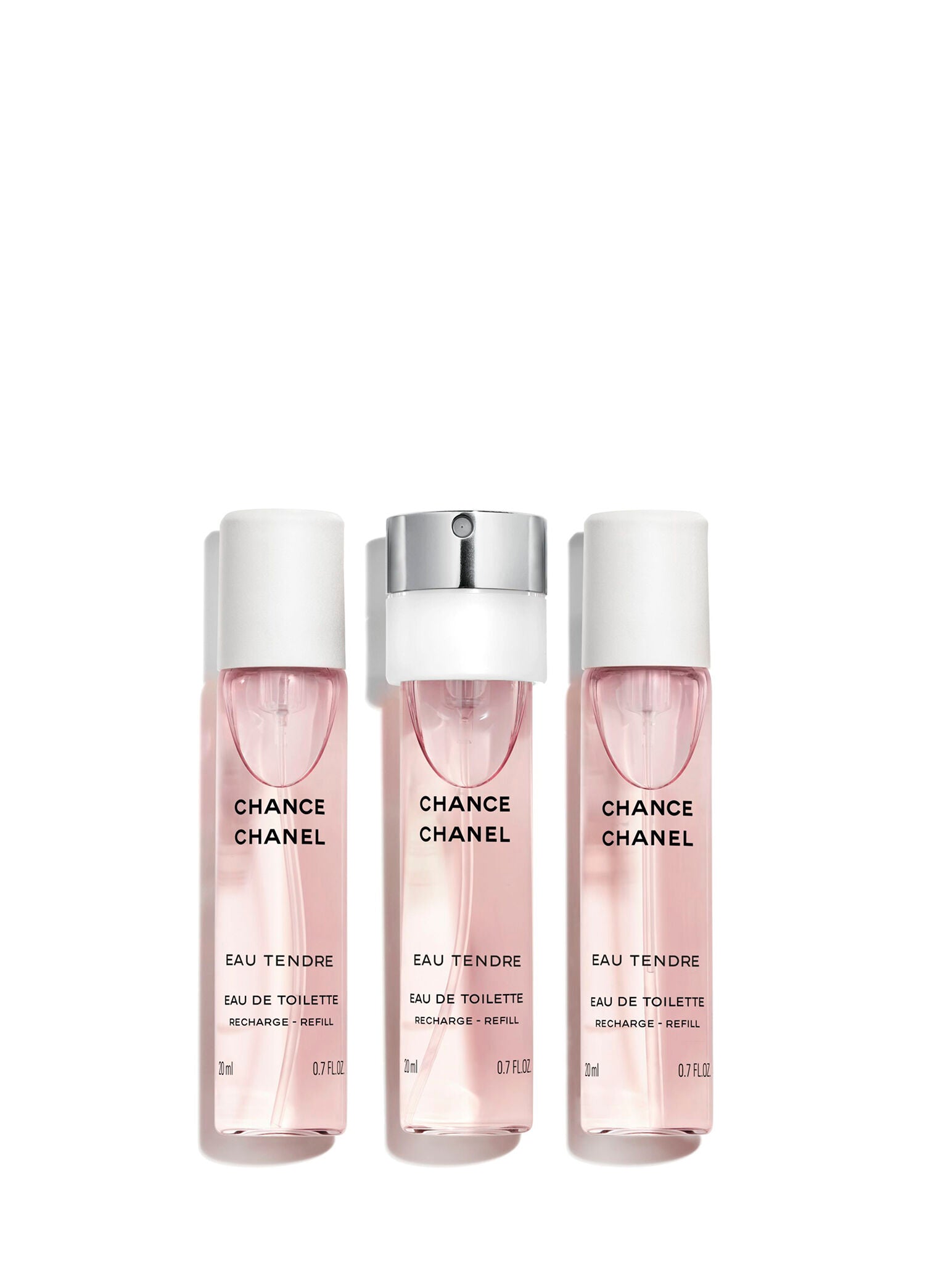 CHANEL CHANCE EAU TENDRE eau de toilette twist & spray 3 recharges 3 x 20 ml