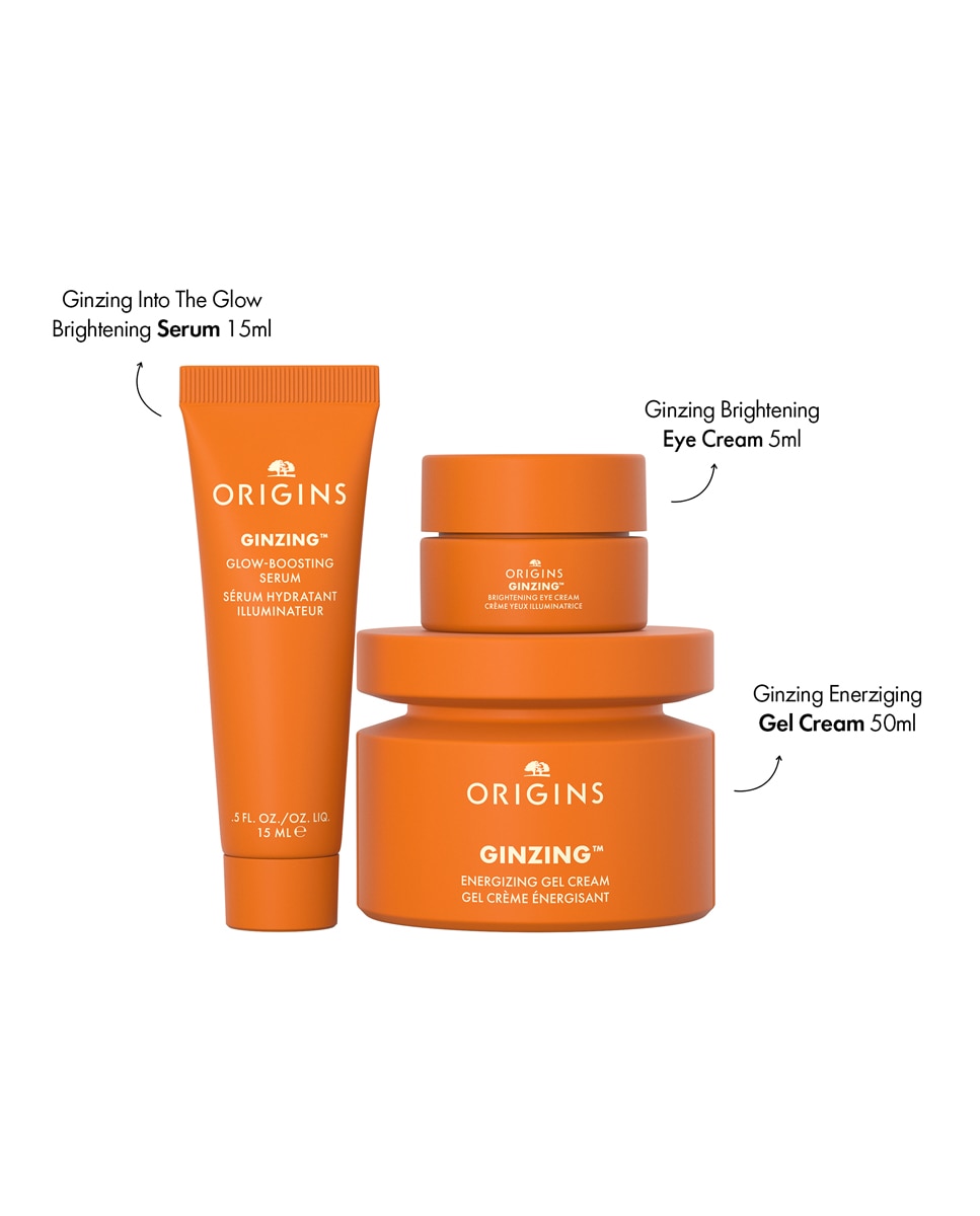 ORIGINS GINZING ENERGIZING GEL CREAM WITH CAFFEINE + NICAINAMIDE CASE 3 pcs