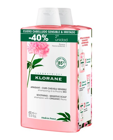 KLORANE ALLA PEONIA BIO shampoo lenitivo duo 2 x 400 ml