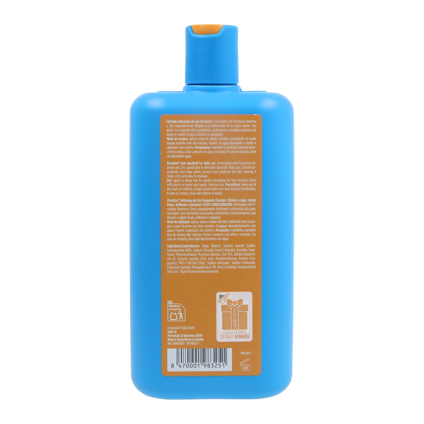 ISDIN ZINCATION shampoo antiforfora uso frequente 400 ml